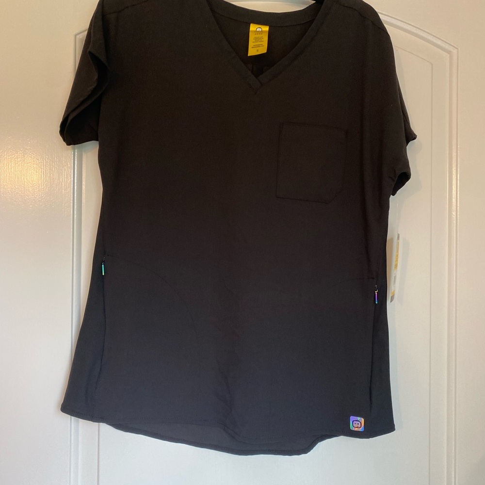 WonderWink Gray V-Neck Scrub Top